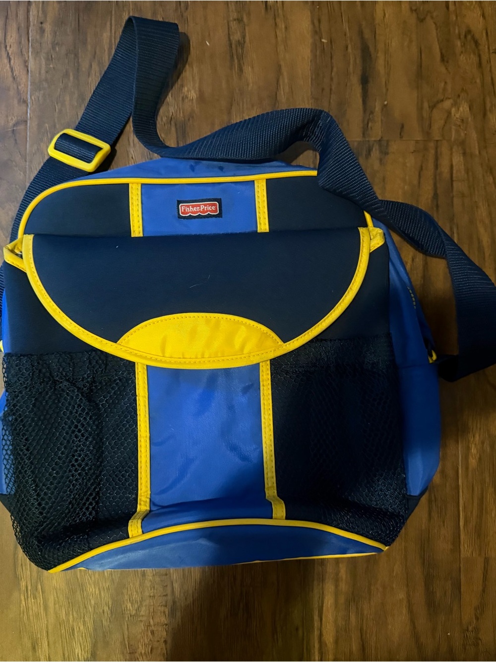 Vintage Fisher-Price Blue Yellow Diaper Bag Messenger Tote